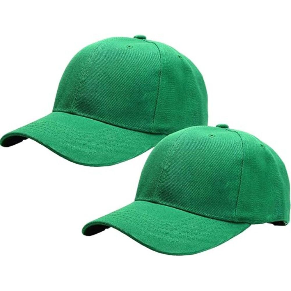 Unisex Kelly Green Set 2 Athletic Adjustable Strap Casual Classic Baseball Cap